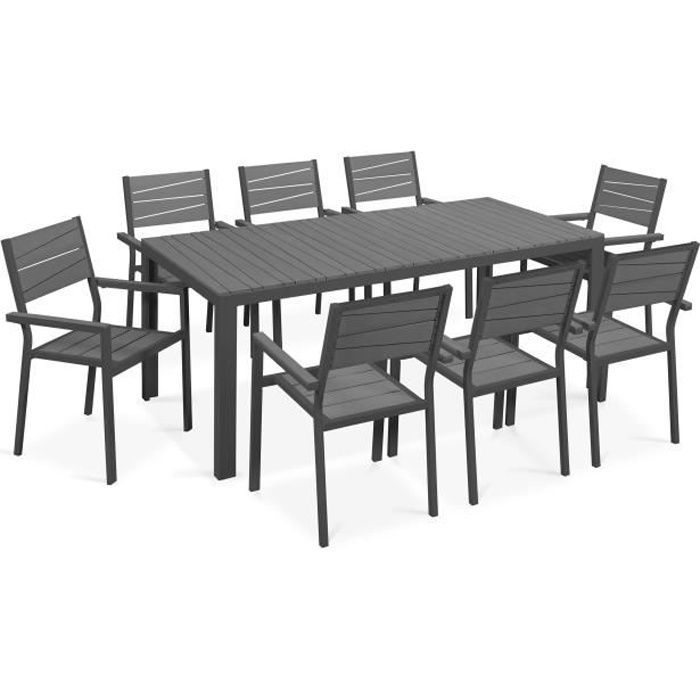 Ensemble table et fauteuils de jardin en aluminium 2 personnes