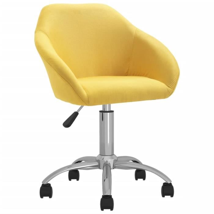jili* fauteuil de bureau scandinave réglables hauteur jaune tissu[6432]