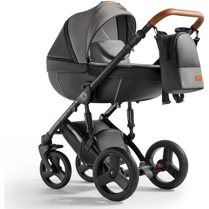 Krausman Poussette Combinée 3 en 1 Nexxo Black – Landau, Poussette promenade, Siège auto