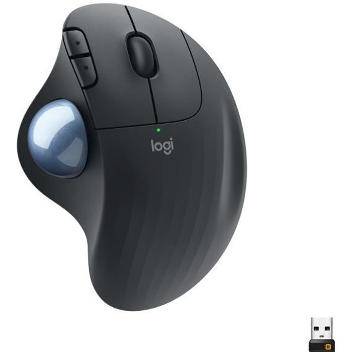Souris - Sans fil - Logitech - Ergo M575 - Graphite - Ergonomique