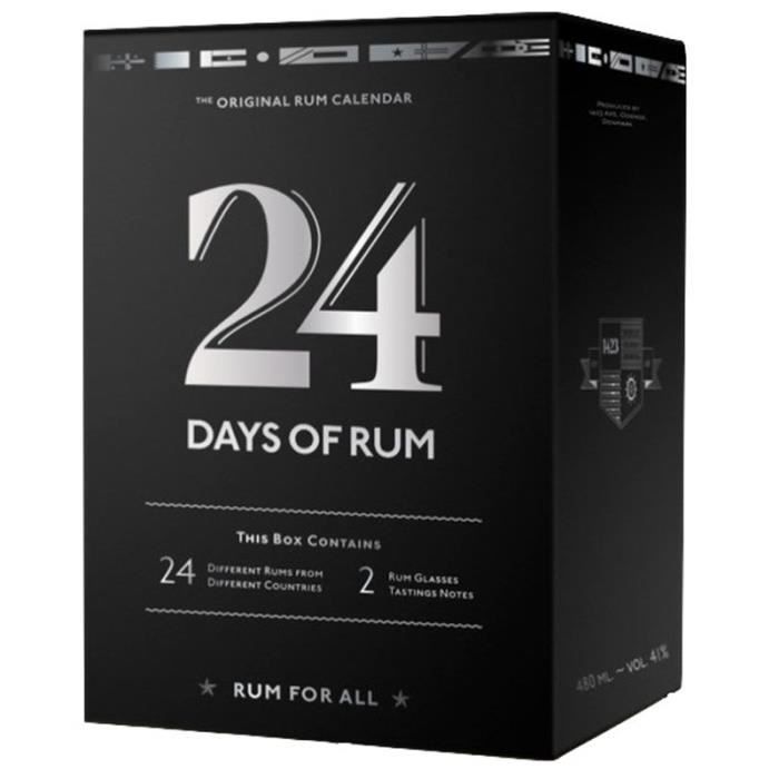 Calendrier De L Avent Rhum 2023 Calendrier De L'avent Rhum - 24 Days Of Rum - 2 Verres - 41.0% Vol. - 24 X  2 Cl - La Cave Cdiscount