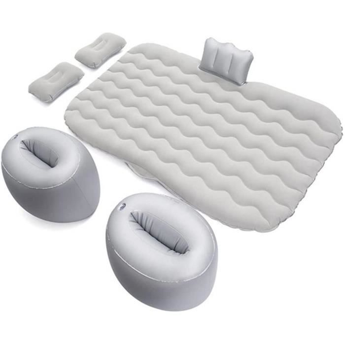 Matelas Gonflable ABSOPRO Pour Voiture – PVC Velours, 130x28x42cm, Noir/gris, Siège Arrière
