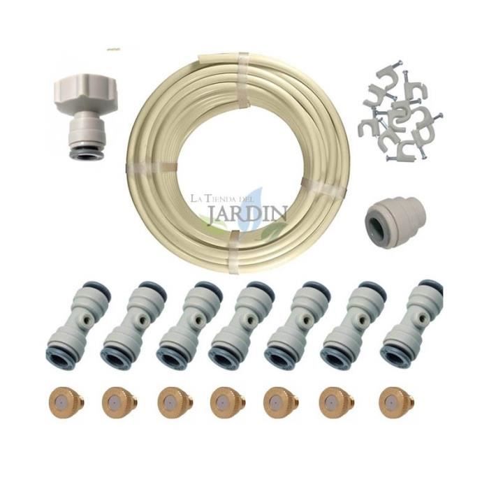 Kit Irrigation Goutte à Goutte 20 M Avec 25 Buses Laiton Flexibles - Pour Jardin, Terrasse, Réfrigération Toit