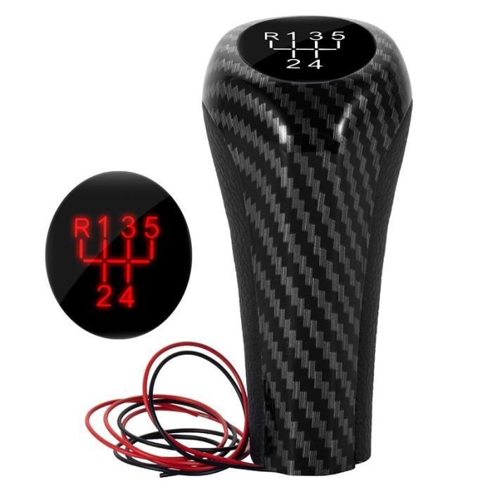 Pommeau De Levier De Vitesse En Fibre Carbone - Boule Ronde Acrylique, Universel 8/10/12 Mm - Design Sportif Pour Voiture