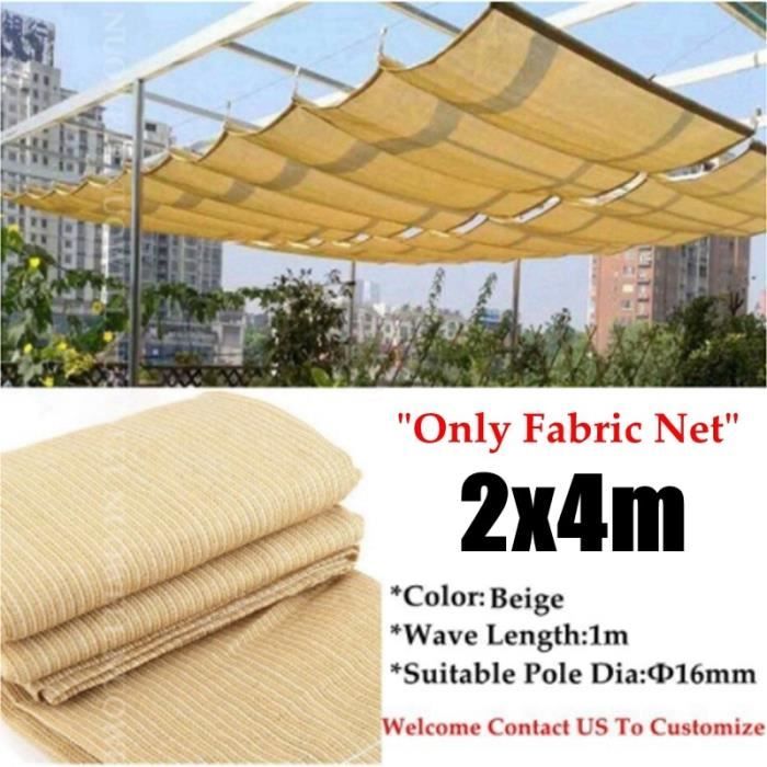 Voile D'ombrage Télescopique Pour Terrasse Et Pergola – Hauteur Réglable 2-3 M – Cadre Acier, Tissu PU Respirant