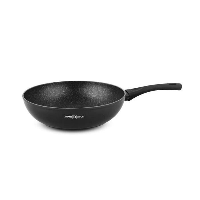 wok en aluminium noir de 28 cm doris wok28tfi de durand dupont