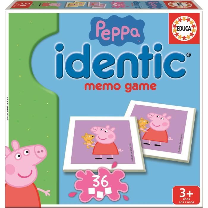 Mémoire Peppa Pig - EDUCA - Idendit - Forme des paires - Garçon et Fille - 3 ans et plus