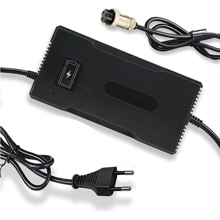 Chargeur Pour Trottinette électrique – 24V 0.5A, DC 27.6V, 5.5×2.1mm, Protection Automatique, Indicateur LED