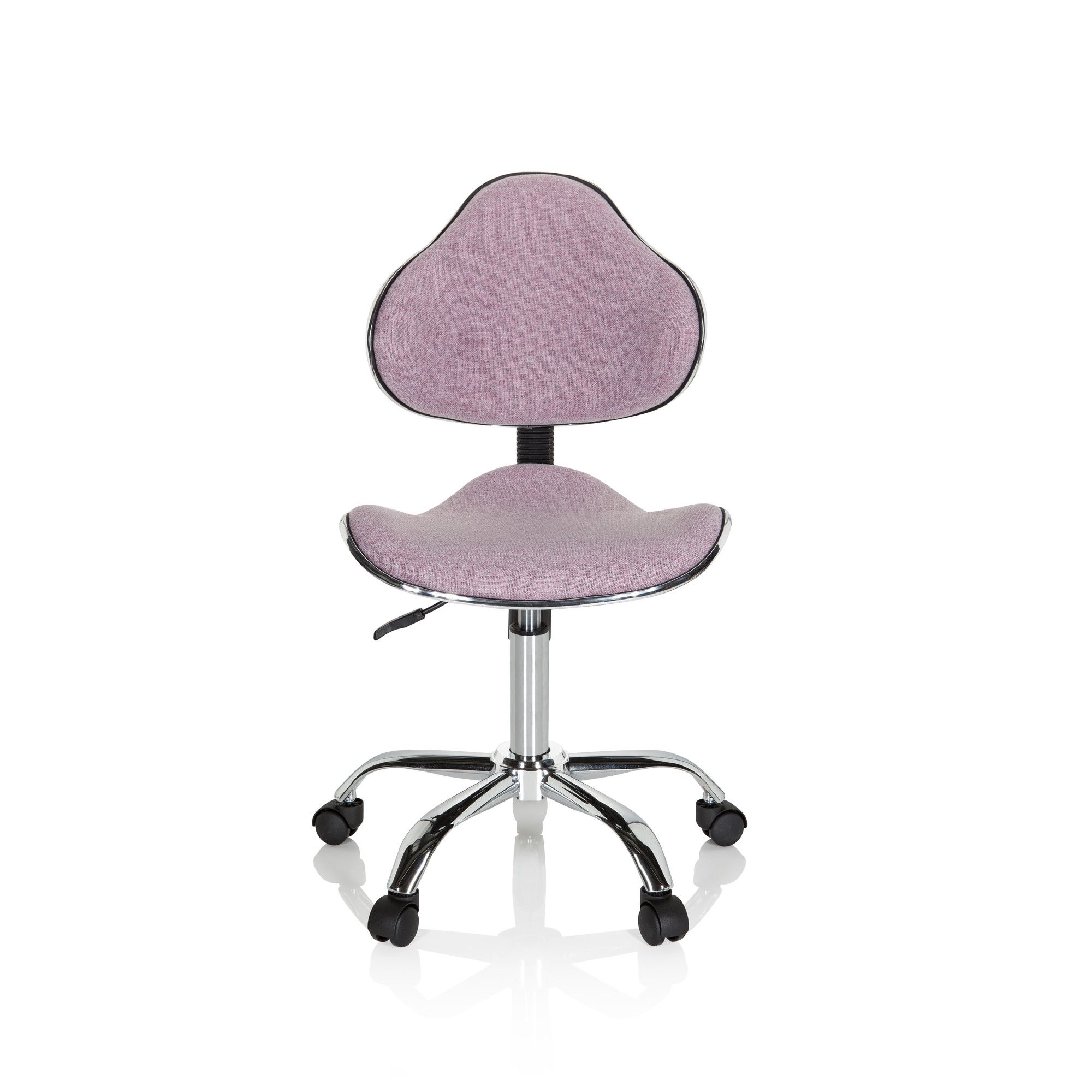 chaise de bureau pour enfant kiddy gti-3 tissu rose - hjh office - ergonomique - assise active - design coque