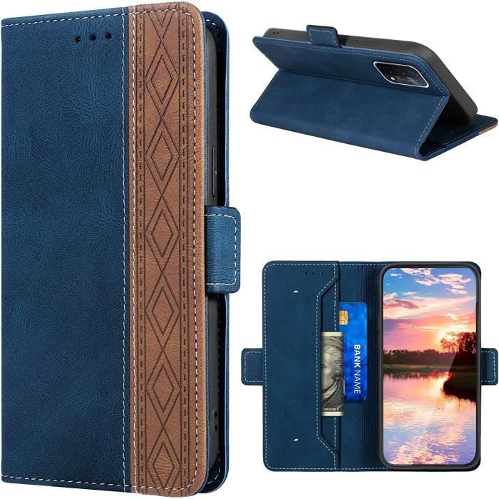 Coque Oppo A74 5G-A54 5G-A93 5G-A93S 5G 6.5 Pouces à Rabat Premium en Cuir PU Oppo A74 5G-A54 5G