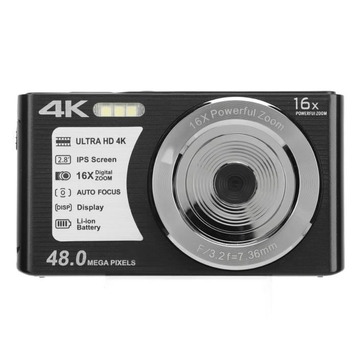 Appareil photo numérique 48 MP 1080P Full HD, carte TF 32 Go, écran 3,0, appareil photo compact portable avec zoom numérique 16x, enregistrement vidéo 4K Ultra HD (vert