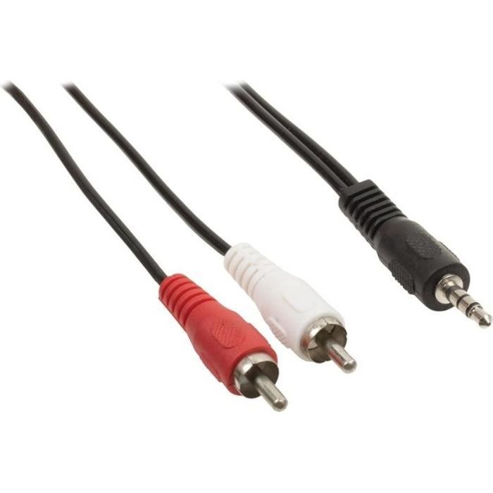 INECK® Câble 1,5m cordon audio auxiliaire 3,5 mm Mini Jack stéréo vers  double RCA 1,5 m - Cdiscount Informatique