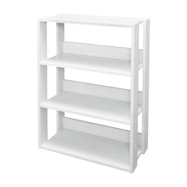 iris ohyama - bibliothèque - meuble de rangement à 3 niveaux/étagères ajustables - owr-600-chêne blanc