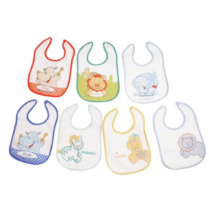 LULABI 44 GATTI BOY - Lot De 3 Bavoirs Pour Bébé, 100% Coton
