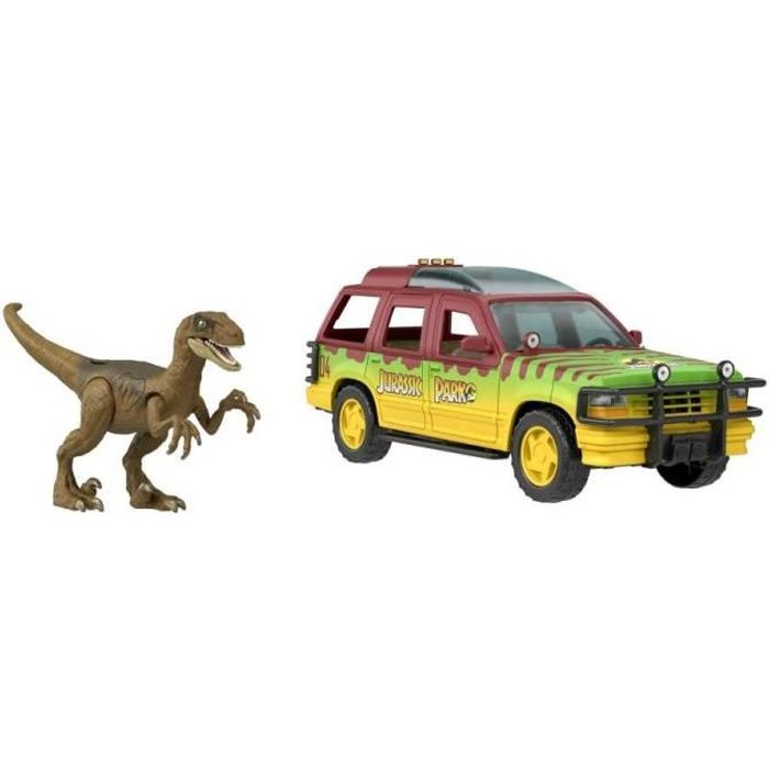 Jurassic World - Ford Explorer Dégât Sensoriel - Figurine Dinosaure