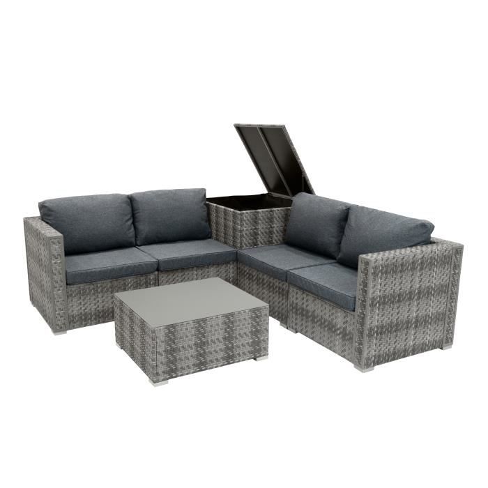 Monstershop Salon de jardin modulable en rotin - vue 5