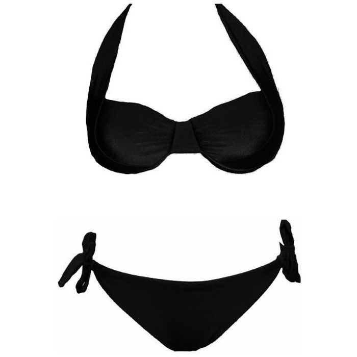 Bikini 2 Pièces Noir Morgan - Taille XS - Haut Triangle Et Bas échancré - Neuf Sans étiquette
