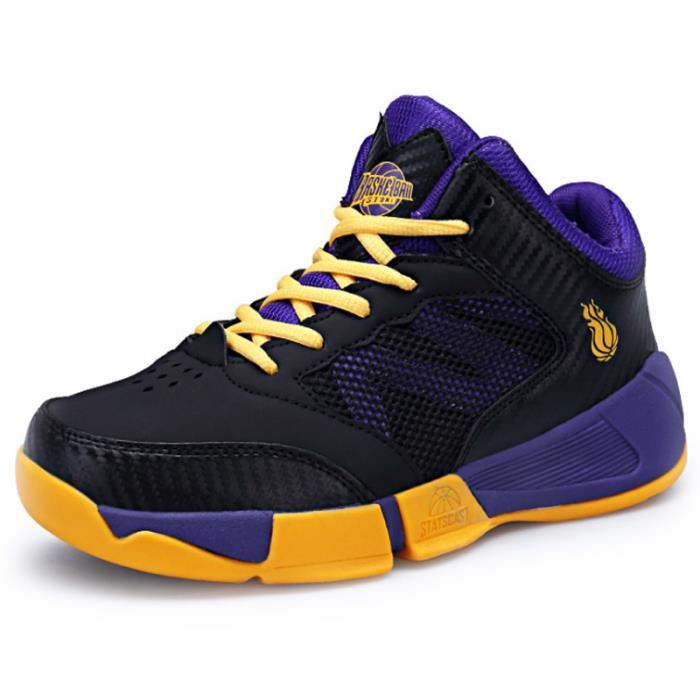 Chaussures De Sport Enfants Plus gés De Sport Basketball Garçons Plein Air  Sport Respirant Confortable Casual Baskets Taille 33-42 Violet - Achat /  Vente basket - Soldes Cdiscount