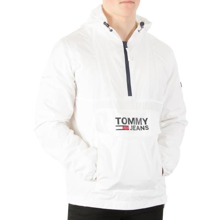 tommy jeans logo half zip anorak jacket