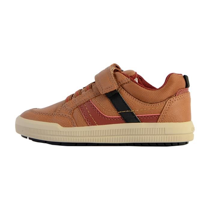 Basket Enfant Gar ons Geox Arzach Cognac noir Cdiscount Chaussures