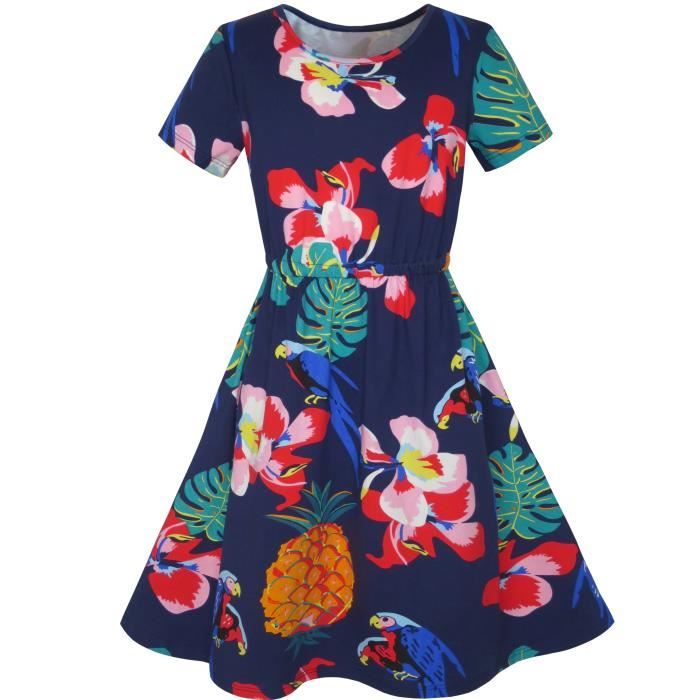 robe fille tropical