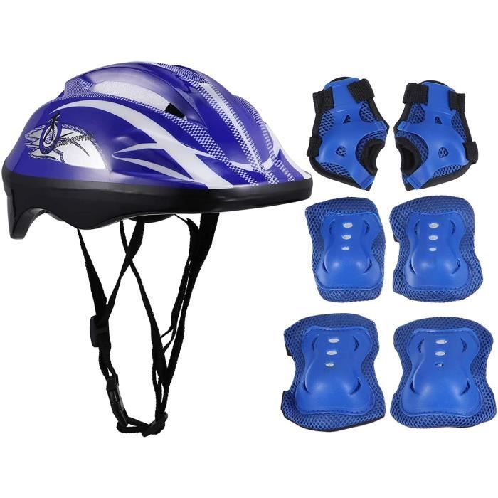 Ensemble Protection Enfants 7 Pièces - Casque, Genouillères, Coudières, Protège-poignets, 4-8 Ans
