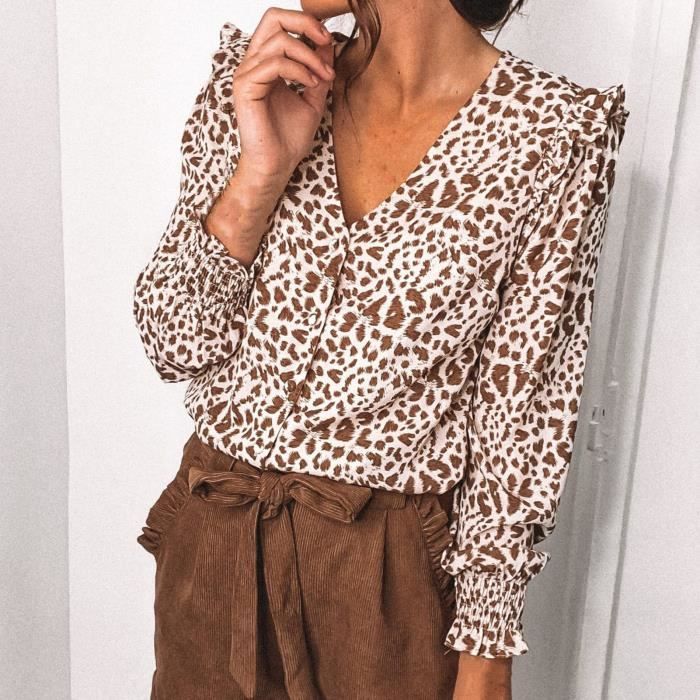 Chemise Vintage Léopard – Blancheporte – Taille L – Polyester – Occasion Parfait état
