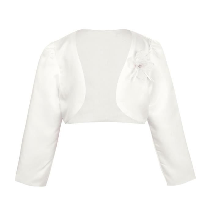 Boléro Enfant Fille Aiihoo - Cardigan Manches Longues Pour Mariage, Cérémonie Et Baptême 2-12 Ans