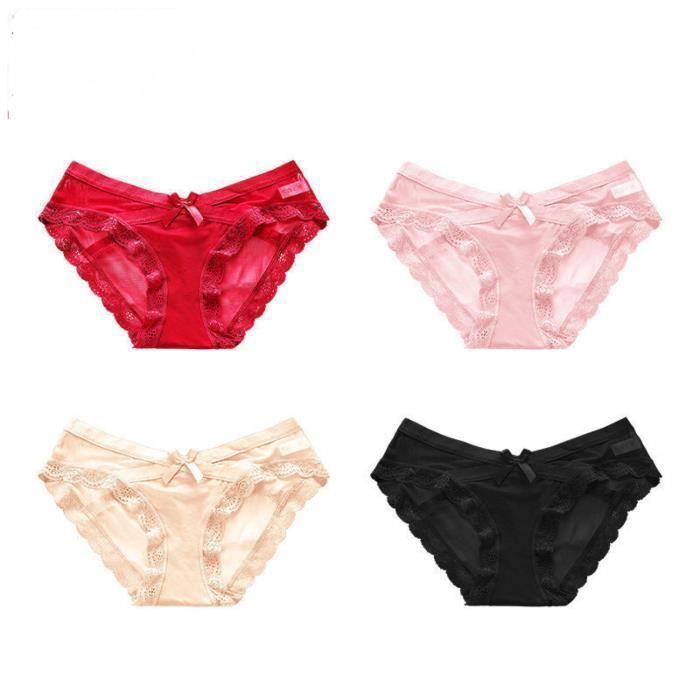 Culotte Femme Coton Dentelle - Hipster Brésilien - Lot Multipack - Taille S à XL - Respirant Et Doux