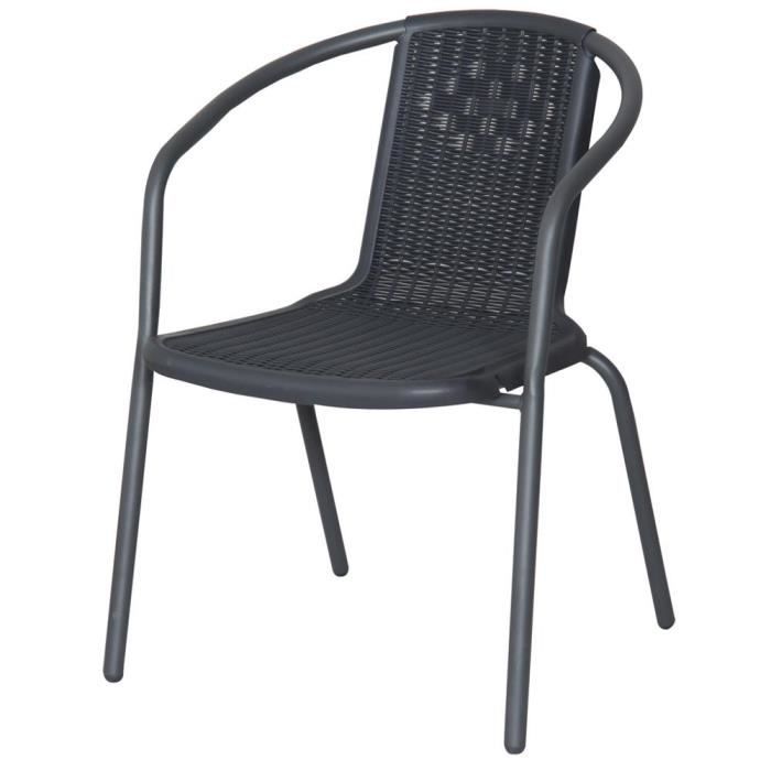 chaise bistrot street black en acier avec assise en plastique 56 x 56 x h74 cm