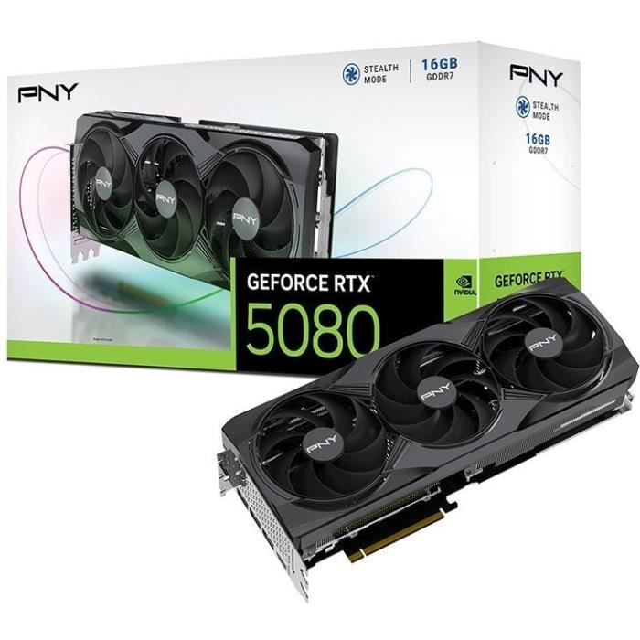 PNY - Carte graphique - GEFORCE RTX™ 5080 - 16 Go - Triple Fan DLSS 4