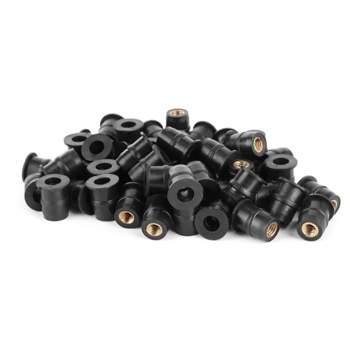 20 écrous à Sertir Caoutchouc M4 - Pour Kayak, Moto, Fixation Anti-vibration