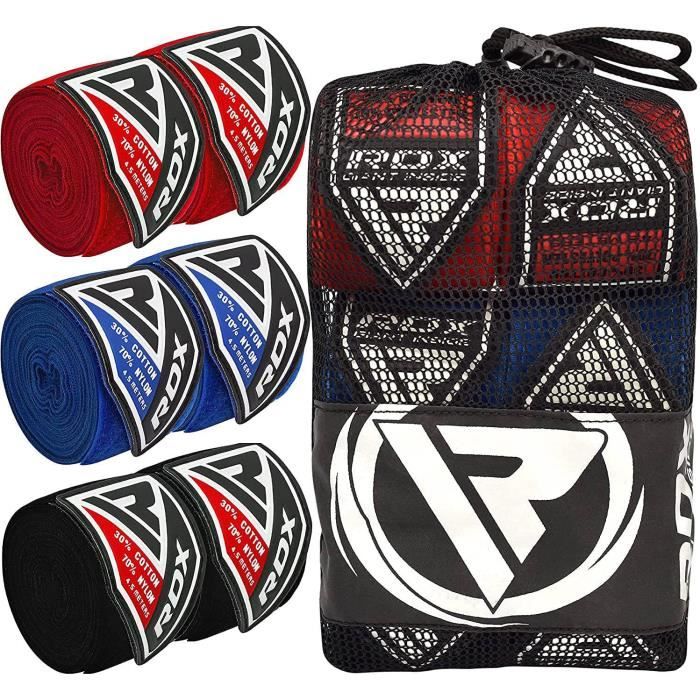 RDX Bandes Boxe Bandage /Élastiqu/é MMA Prot/ège Poignet 4,5 M/ètres Bande dentrainement Muay Thai Hand Wraps Pack de Trois Paires