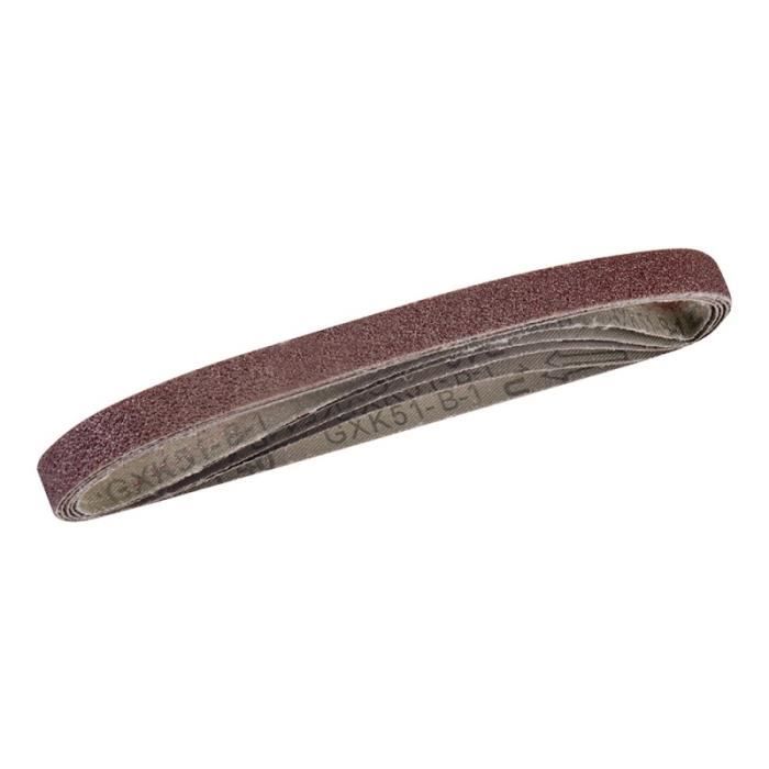 5x Bandes Abrasives 13 x 457mm - Grain 80 - Pour ponceuse électrique