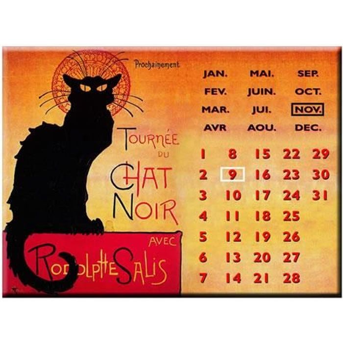 Calendrier Perpetuel Paris Chat Noir Cdiscount Maison