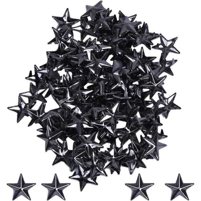 Rivets Étoile WedDecor 7mm - 50pcs, Métal, Pour Cuir, Ceintures, Vêtements Punk - DIY Et Décoration