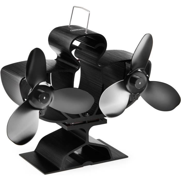 Moteur De Ventilateur Auto-alimenté Pour Poêle à Bois - Noir Métal - 24x36mm - Neuf