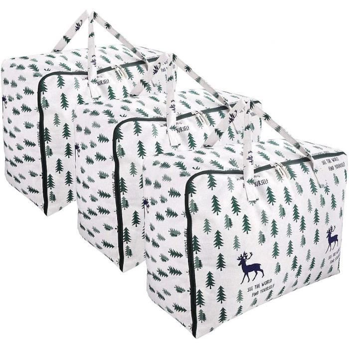 GRAND SAC DE RANGEMENT MARGUERITES BLEUES & VERTES