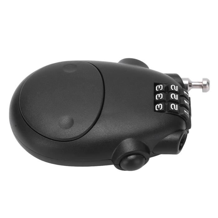 Cadenas à Câble Rétractable, Cadenas à Combinaison Numérique Avec 41 Cm Cable Pour Moto Velo Snowboard Skis Valises Noir 94379438
