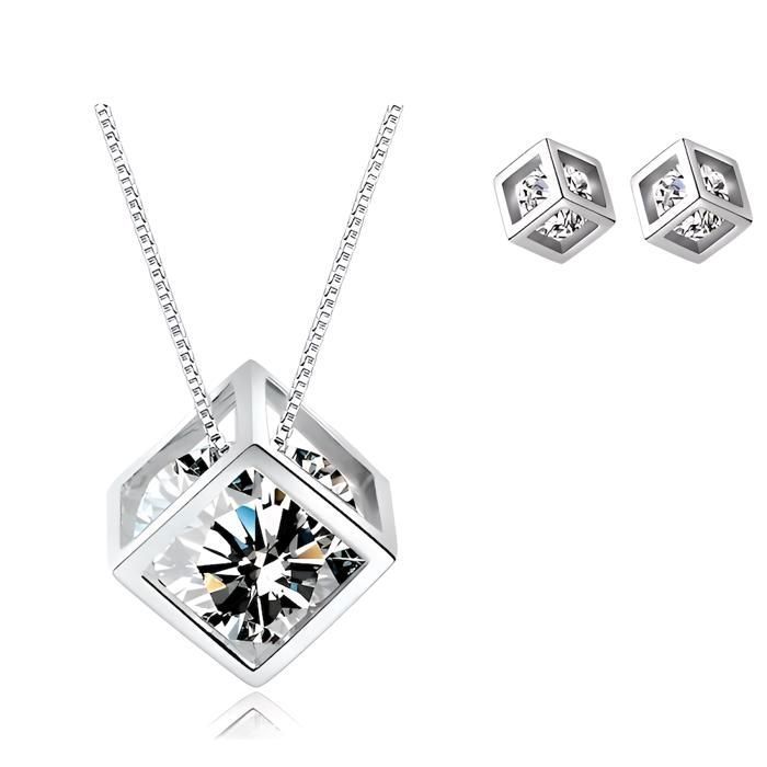 Parure De Bijoux Fantaisie Femme Rose - Collier, Boucles D'oreilles, Pendentif - Neuf Avec étiquettes