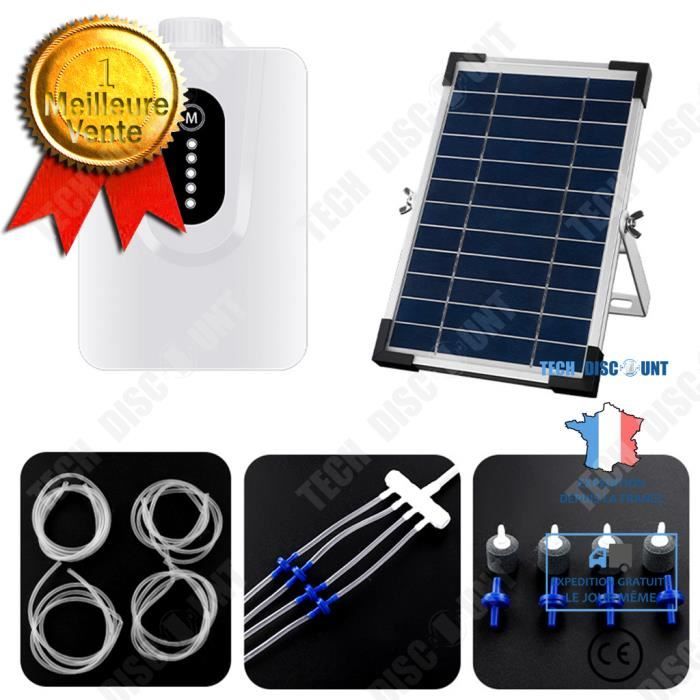 Comparer les prix de TD® Pompe à oxygène solaire rechargeable AC et DC batterie au lithium aquarium extérieur pompe à oxygène de transport de fruits de m