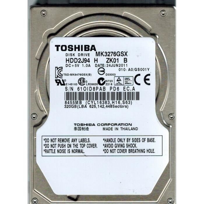 Disque dur Toshiba MK3276GSX 320Go 2.5