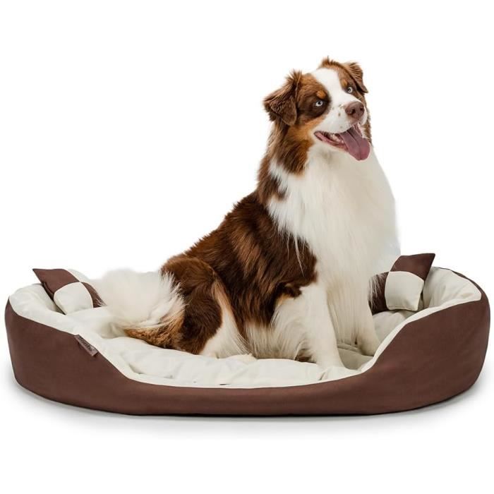 Tapis De Cage Pour Chien Réversible Joydeco - Polaire Douce D'un Côté, Faux Lin De L'autre - Taille XL 112x81cm, Lavable