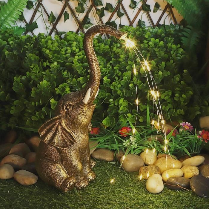 Lumière Solaire Éléphant Flintronic - Statue Décorative Jardin Avec Éclairage LED Étanche