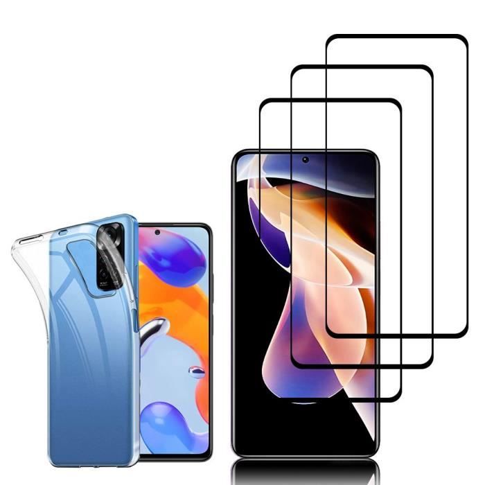 ELECTRO-WEIDEWORLD Cover + 3 Vetri Temperati Per Xiaomi Redmi Note 11 Pro / Note 11 Pro 5G - Custodia Sottile Trasparente TPU - 2