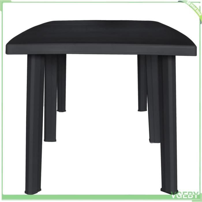 VGEBY Table de jardin Anthracite 216x90x72 cm Plastique - 7894202780128