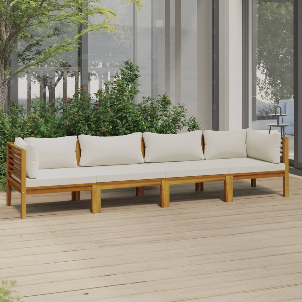vidaXL Canapé de jardin 4 places Bois d'acacia massif