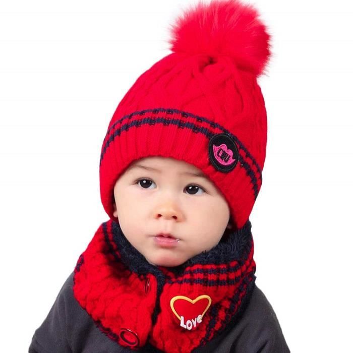 Bonnet Bebe Fille Hiver Pompom 0 5 8 Ans Tricotes Bonnet Bebe Garcon Naissance Chaud Tube Echarpe Enfant Fille Automne Ensembl M197 Cdiscount Pret A Porter