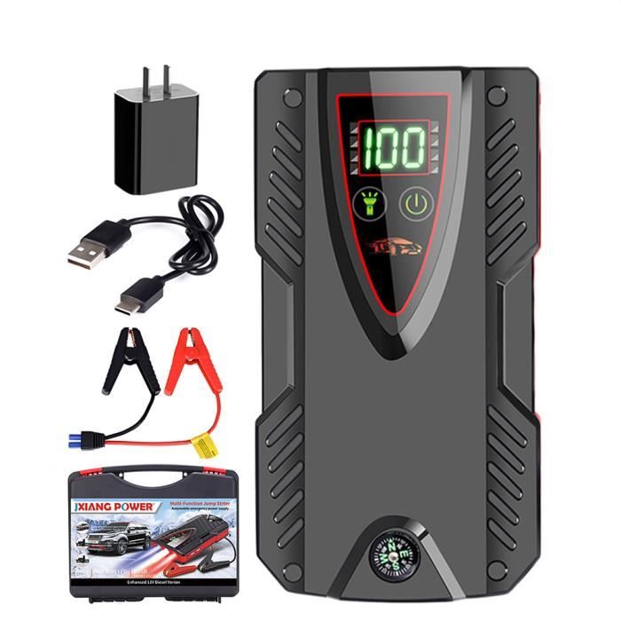 Booster Batterie Voiture 99800mAh Demarreur Batterie Voiture, 12V Portable Jump Starter avec Grand Écran LCD & Lampe à LED et USB