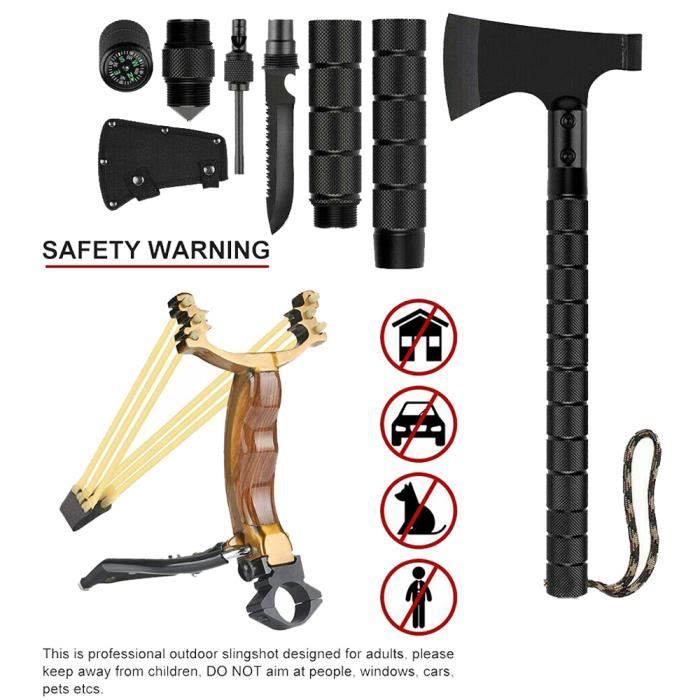 Fronde Lance Pierre Camouflage Ultra Puissante à 3 Elastiques Chasse Tir Item 9735918